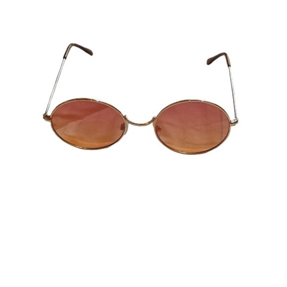 The Unbranded Brand Accessories - Round Sunglasses Rose Gold ‎ Frame Pinky Peach Ombre Lens Women's Fashion Frames
